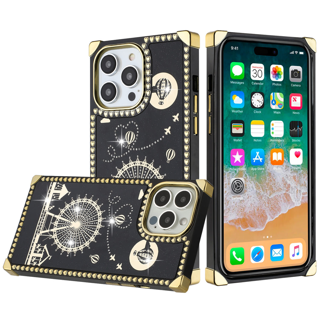 Compatible with Apple iPhone 14 Pro Max 6.7 inch Heart Studded